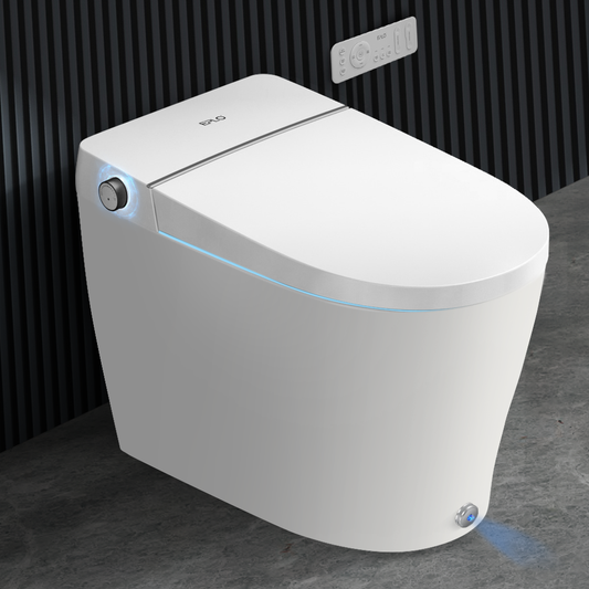 EPLO Smart Toilet Bidet, Tankless Elongated Toilet with Auto Lid & Foot Kick Flush G18II