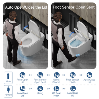 EPLO Smart Toilet Bidet, One-Piece Tankless, Heated Seat, Auto Flush & LED Display G20