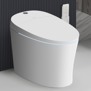 EPLO Smart Toilet, Modern Tankless Elongated Bidet with Warm Water & Foot Sensor E16BP