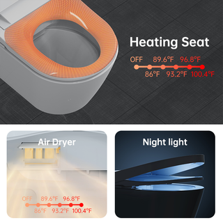 EPLO Wall-Hung Smart Toilet, One-Piece Elongated Bidet with Heated Seat & Auto Flush W20