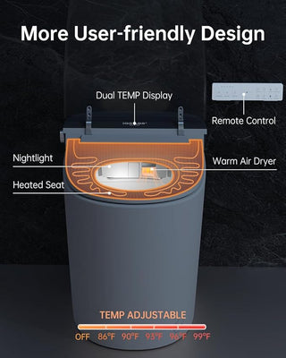 EPLO Smart Bidet Toilet, One-Piece Elongated, Heated Seat, Auto Flush & Foam Dispenser U8MAX