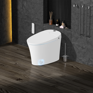 EPLO Smart Toilet, Modern Tankless Elongated Bidet with Warm Water & Foot Sensor E16BP
