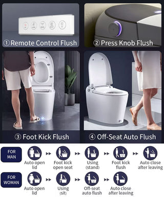 EPLO Smart Toilet, One-Piece Bidet with Built-In Tank, Heated Seat, Foot Kick & Auto Flush DP7PRO