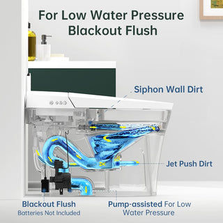 EPLO Smart Toilet, Modern Tankless Elongated Bidet with Warm Water & Foot Sensor E16BP