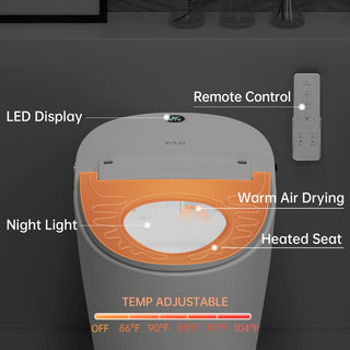 EPLO Smart Toilet,Luxury One Piece Toilet with Heated Bidet Seat,Auto Flush & LED Light E16