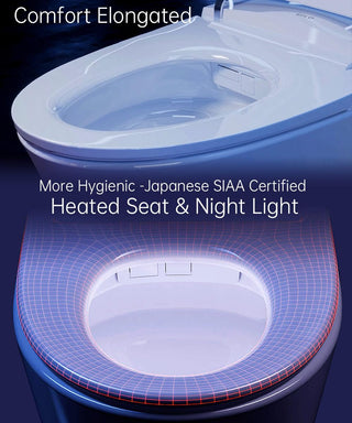 EPLO Luxury Smart Toilet, One-Piece Bidet with Heated Seat, Foam Dispenser, Warm Water & Dryer EQ7/IX7