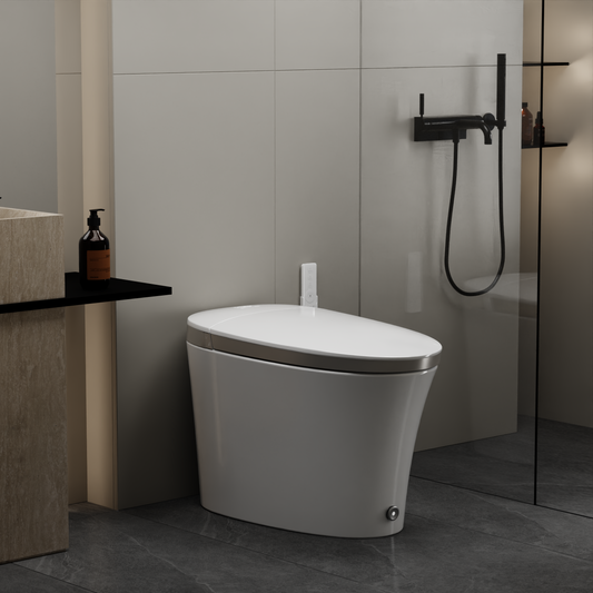 EPLO Luxury Smart Toilet, One-Piece Bidet with Heated Seat, Foam Dispenser, Warm Water & Dryer EQ7/IX7