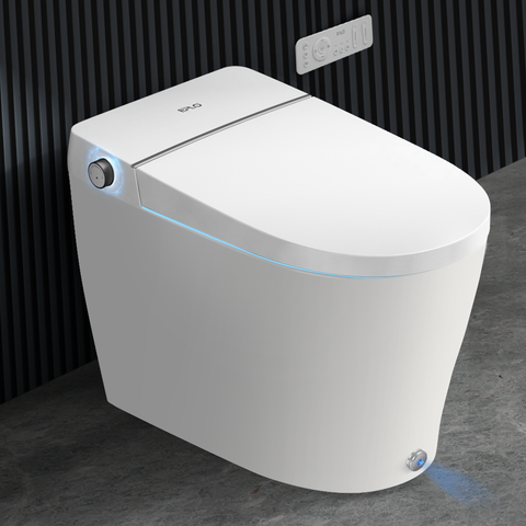 EPLO Smart Toilet Bidet, Tankless Elongated Toilet with Auto Lid & Foot Kick Flush G18II