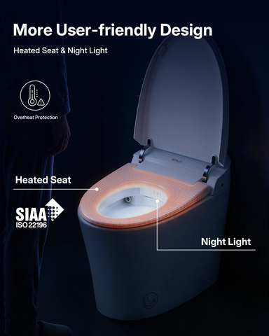 EPLO E18MAX Smart Toilet with Bidet - 1000g Power Flush AUTO Open/Close Moving Dryer