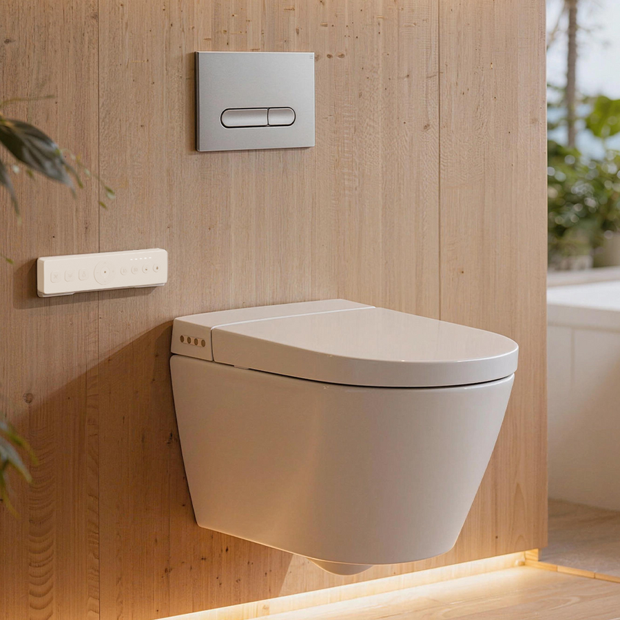 EPLO W20 Wall-Hung Smart Toilet with Bidet& Auto Flush& Heated Seat, Space-Saving