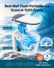 EPLO U8MAX Smart Toilet with Bidet & 1000g Power Flush, UVC Water Tretment, ADA Chair Height, Auto Flush