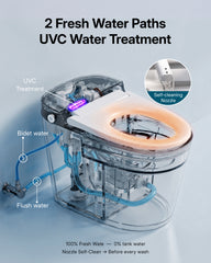 EPLO U8MAX Smart Toilet with Bidet & 1000g Power Flush, UVC Water Tretment, ADA Chair Height, Auto Flush