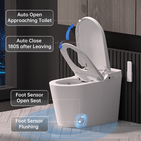 EPLO Smart Toilet, One-Piece Elongated Bidet with Auto Flush, Heated Seat & Foot Sensor G20PRO