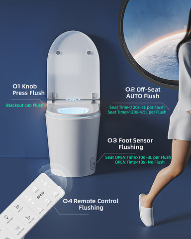 EPLO X9 Smart Toilet, One-Piece Bidet with Tank, ADA Height & Foam Shield