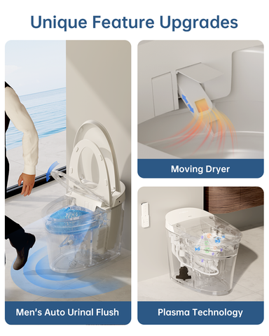 EPLO Smart Toilet Bidet, One-Piece Elongated with Built-In Tank, Heated Seat & Auto Flush E18MAX