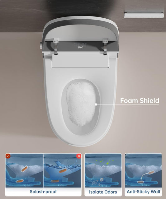EPLO U8MAX Smart Toilet with Bidet - 1000g Power Flush ADA Compliant Moving Dryer Auto Flush