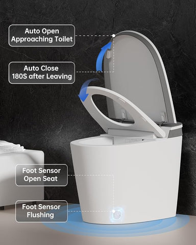 EPLO Smart Bidet Toilet, One-Piece Elongated, Heated Seat, Auto Flush & Foam Dispenser U8MAX