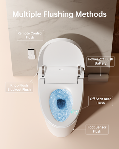 EPLO Smart Toilet Bidet, One-Piece Elongated with Tank, Heated Seat, Auto Flush & Foam Shield E18