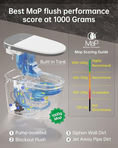 EPLO Smart Bidet Toilet, One-Piece Elongated, Heated Seat, Auto Flush & Foam Dispenser U8MAX