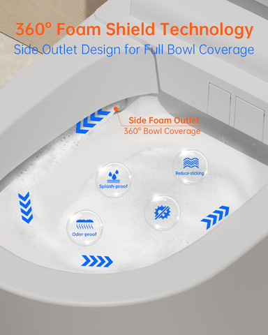 EPLO G20MAX Smart Toilet with Foam Shield & Moving Dryer,1000g MaP Powerful Bidet Toilet