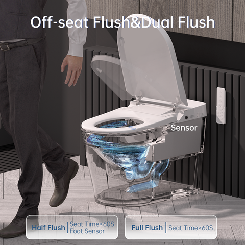 EPLO Smart Toilet, One-Piece Elongated Bidet with Auto Flush, Heated Seat & Foot Sensor G20PRO