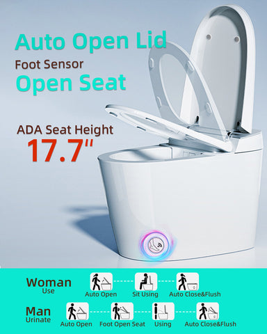 EPLO X9 Smart Toilet, One-Piece Bidet with Tank, ADA Height & Foam Shield