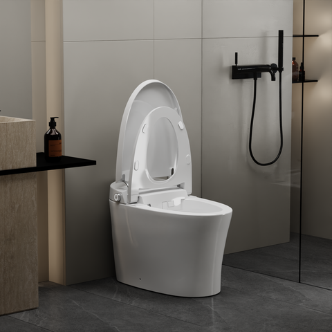 EPLO Smart Toilet Bidet, One-Piece Elongated with Tank, Heated Seat, Auto Flush & Foam Shield E18