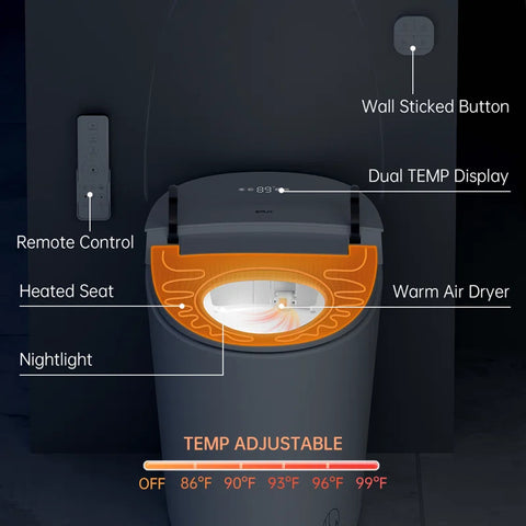 EPLO Smart Toilet Bidet, One-Piece Elongated with Built-In Tank, Heated Seat & Auto Flush E18MAX