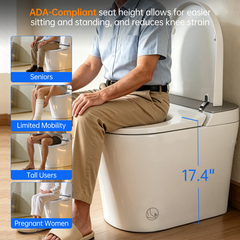 EPLO G6 Elongated One Piece Smart Toilet, Water-saving dual flush, 1000g MaP