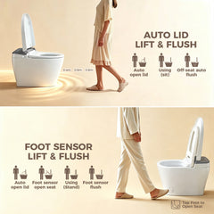 EPLO G6 Elongated One Piece Smart Toilet, Water-saving dual flush, 1000g MaP