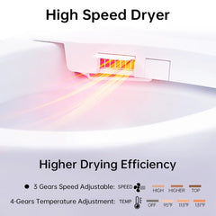 EPLO EQ7SE/IX7MT Smart Bidet Toilet One-piece Heated Seat Foam shield Warm dryer