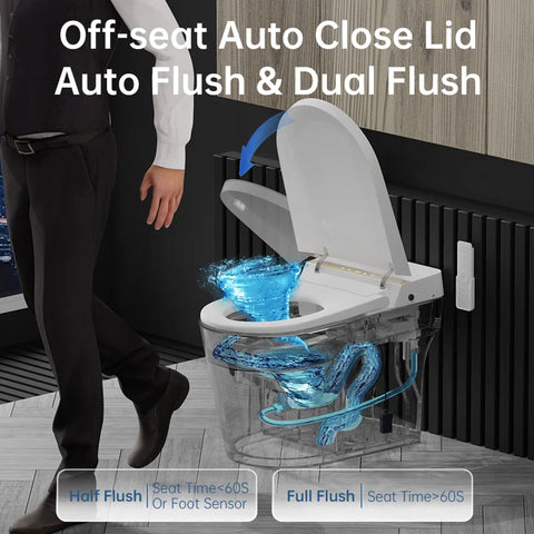 EPLO Smart Toilet Bidet, One-Piece Tankless, Heated Seat, Auto Flush & LED Display G20