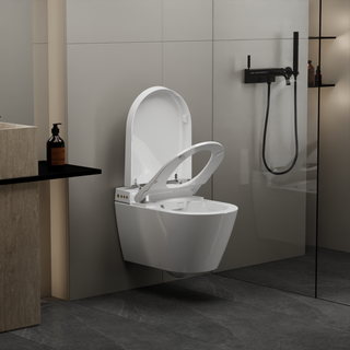 EPLO Wall-Hung Smart Toilet, One-Piece Elongated Bidet with Heated Seat & Auto Flush W20