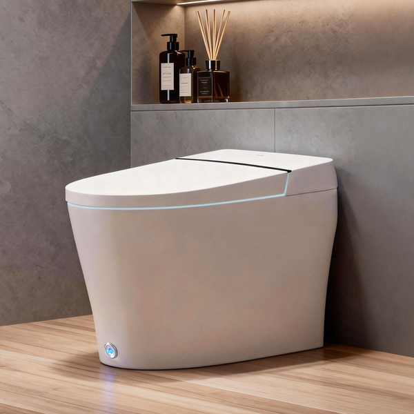EPLO Smart Toilet Bidet, Tankless Elongated Toilet with Auto Lid & Foot Kick Flush G18II